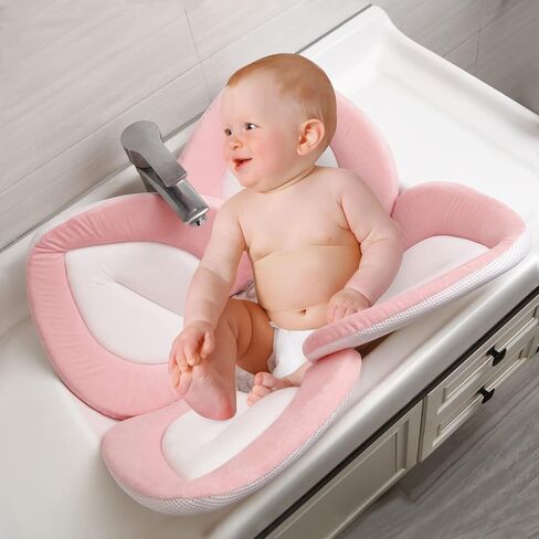 PandaEar Baby Lotus Bath Flower Pad for Infant Newborn| Soft Baby Flower Bath Petals for Sink Bathtub Essentials Shower Gift (Blue) in Kuwait