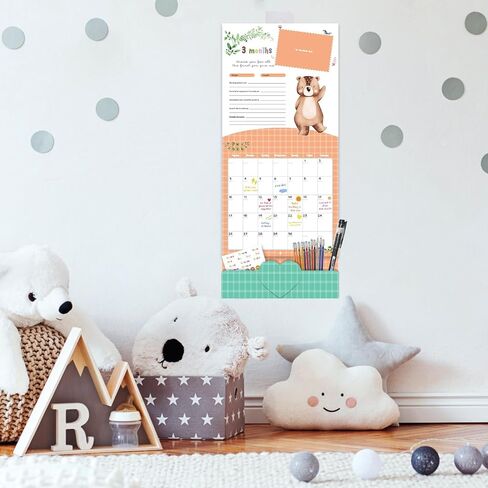 Baby’s First Year Memory Calendar with Stickers & Baby Wooden Monthly Milestone Photo Cards, 12 Month Wooden Keepsake Gift for Baby Shower, Newborn, Parents, Nursery Wall Decor in Saudi Arabia