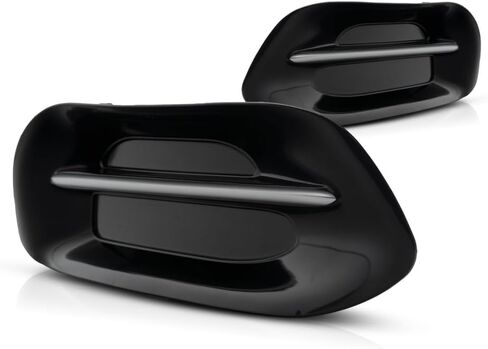 For Dodge Dart 2013 2014 2015 2016 Fog Light Cover Driver and Passenger Side | Pair | Gloss Black | w/Silver Molding | Plastic | Replacement For CH1038142, CH1039142 | 68163981AA, 615343893341 in Saudi Arabia