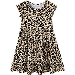 Toddler Girls Dress Viscose from Bamboo Ruffle Backless Sleeveless Kids Casual Party Dresses 2T-6Y in Kuwait