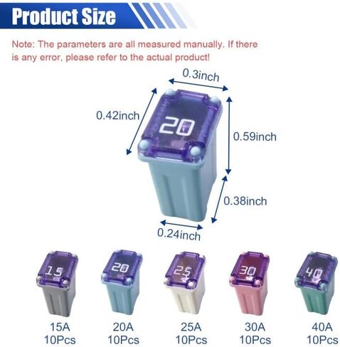 10PCS 30 Amp Car Micro Cartridge Fuses, Car Square Fuse, Micro Female Fuse, Slow Blow FMM Mcase Type Fuses, Automotive Low Profile Mini Box Shaped Fuse for Cars, Trucks and SUVs (30A) in Saudi Arabia