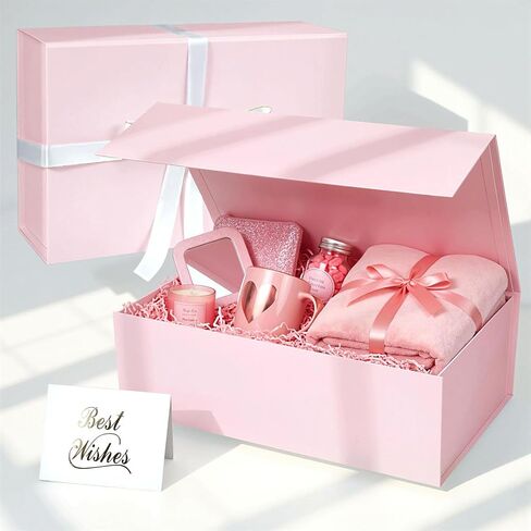 VGOODALL White Gift Box with Lid, 13x9x4 Inch Large Magnetic Closure Gift Box for Bridesmaid Proposal, Wedding, Birthday, Anniversary in Saudi Arabia