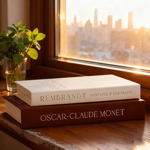 Decorative Books Set of 2, Beautiful Linen Boxes Decor Coffee Table Bookshelf or Mantle, Aesthetic Fake Books for Modern Home Decoration, Keepsake Photo Storage Box in Kuwait