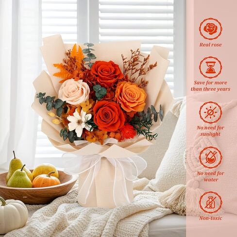 Flowers for Delivery Prime Preserved Flower Bouquet That Last 3-5 Years Real Forever Rose Bouquet Mothers Day Gifts for Mom Birthday Anniversary Christmas Gift for Her Women Wife Girlfriend(Pink) in Kuwait