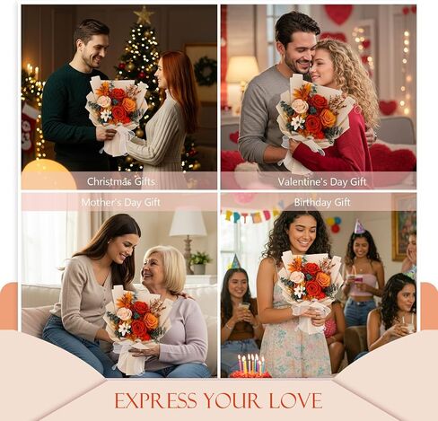 Flowers for Delivery Prime Preserved Flower Bouquet That Last 3-5 Years Real Forever Rose Bouquet Mothers Day Gifts for Mom Birthday Anniversary Christmas Gift for Her Women Wife Girlfriend(Pink) in Kuwait