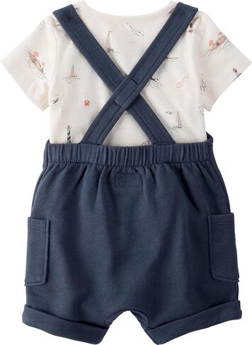 little planet by carter's Baby 2-piece Organic Cotton Overall Set, Chambray, 12M in Saudi Arabia