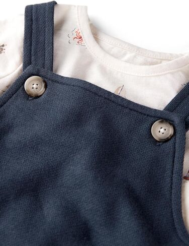 little planet by carter's Baby 2-piece Organic Cotton Overall Set, Chambray, 12M in Saudi Arabia
