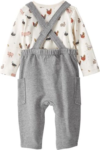 little planet by carter's Baby 2-piece Organic Cotton Overall Set, Chambray, 12M in Saudi Arabia