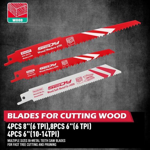 10-Piece Ultimate Reciprocating Saw Blade Set, Premium 6 & 8 Inch Wood & Metal Cutting Pruner Saw Blades with Storage Box in Saudi Arabia