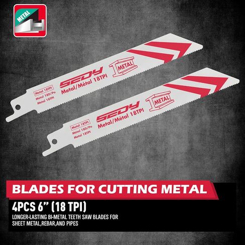 10-Piece Ultimate Reciprocating Saw Blade Set, Premium 6 & 8 Inch Wood & Metal Cutting Pruner Saw Blades with Storage Box in Saudi Arabia