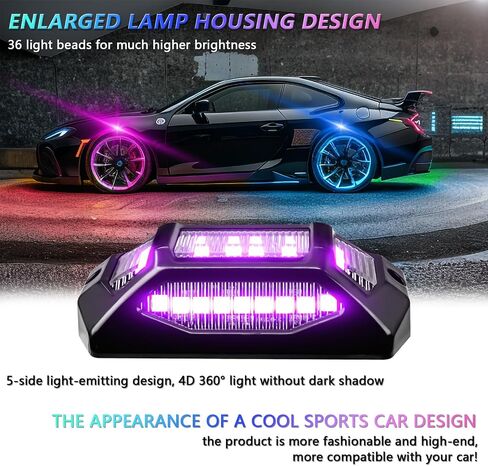 YUGUANG Rock Lights for Trucks, 8 Pods RGB LED Rock Lights with APP Control Music Mode Multicolor Waterproof Underglow for Truck UTV ATV Cars RZR SUV in Saudi Arabia