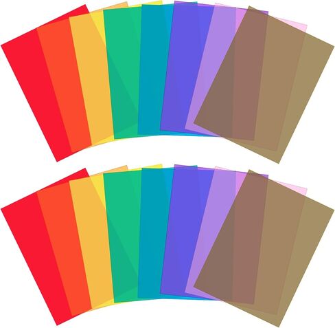 Lystaii 16pcs Christmas Gel Light Filter Color Correction Colored Overlays Transparent Color Lighting Gel Filter Plastic Sheets Correction 11.7 by 8.3 Inches for Film Video, Photo, Stage in Saudi Arabia