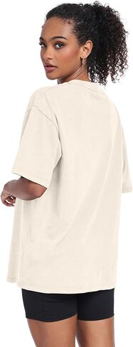 Womens Vintage Oversized T Shirts Acid Washed Baggy Cotton Tee Casual Workout Boyfriend Short Sleeve Tops in Kuwait