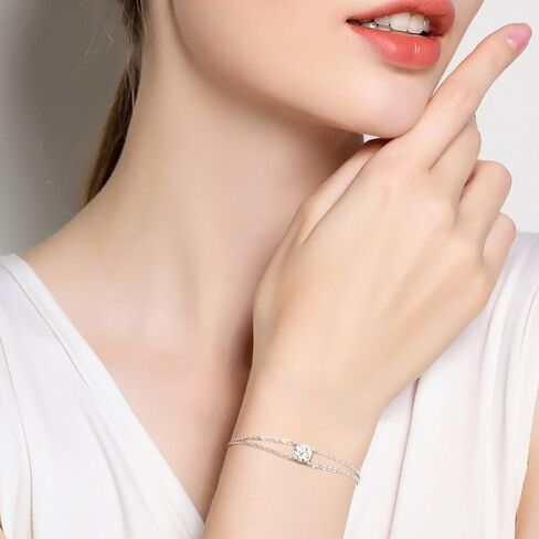 AINUOSHI Moissanite Bracelets for Women, 14K Gold Plated 925 Sterling Silver Women Bracelet, Anniversary Birthday Gifts for Daughter Mom Wife Grandma Sister in Saudi Arabia