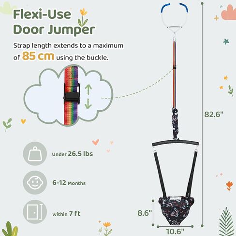 Slevoo Baby Jumper, Baby Doorway Jumper with Door Clamp Adjustable Strap, Fun Activity for 6-12 Months Baby Infant in Kuwait