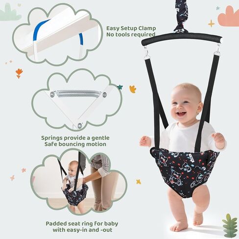Slevoo Baby Jumper, Baby Doorway Jumper with Door Clamp Adjustable Strap, Fun Activity for 6-12 Months Baby Infant in Kuwait