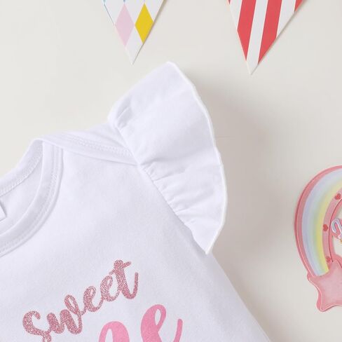 YOUNGER TREE Baby Girl 1st Birthday Outfits One Year Old Clothes Romper Tutu Cake Smash Skirt with Headband Baby Girl Gifts in Saudi Arabia