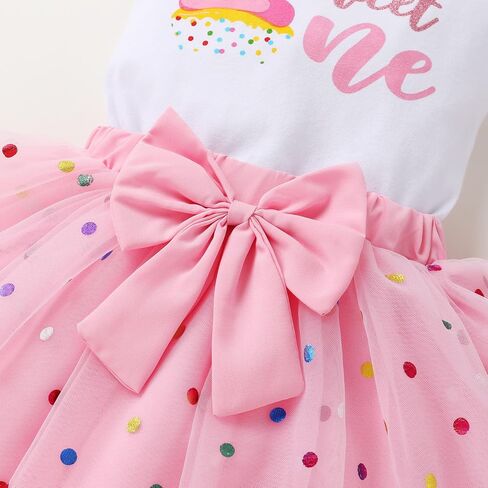 YOUNGER TREE Baby Girl 1st Birthday Outfits One Year Old Clothes Romper Tutu Cake Smash Skirt with Headband Baby Girl Gifts in Saudi Arabia