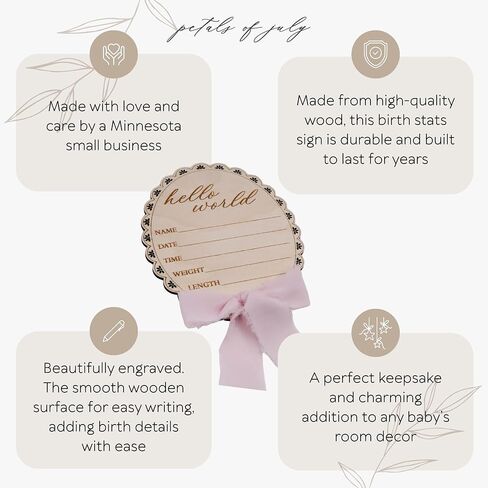 Hello World Baby Announcement Sign, Newborn Birth Stats Sign, Hospital Baby Announcement Photo Prop Sign in Saudi Arabia