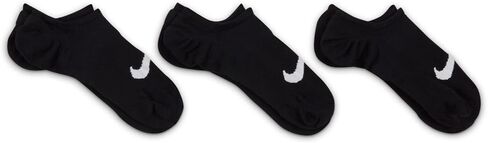 Nike Everyday Plus Lightweight, Black/White, Womens, Women'S Training Footie Socks (3 Pairs) in Saudi Arabia