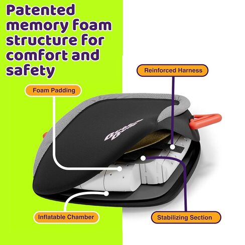 bubblebum Twin Pack Inflatable Backless Booster Car Seat, Portable Travel Booster Seat, Booster Seats for Cars 40-100 lbs, Kids & Child 4-10 Years Old - Black in Kuwait