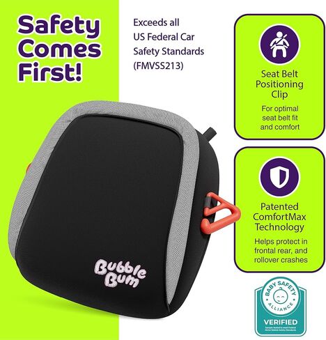 bubblebum Twin Pack Inflatable Backless Booster Car Seat, Portable Travel Booster Seat, Booster Seats for Cars 40-100 lbs, Kids & Child 4-10 Years Old - Black in Kuwait