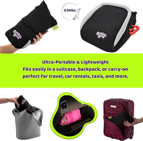 bubblebum Twin Pack Inflatable Backless Booster Car Seat, Portable Travel Booster Seat, Booster Seats for Cars 40-100 lbs, Kids & Child 4-10 Years Old - Black in Kuwait