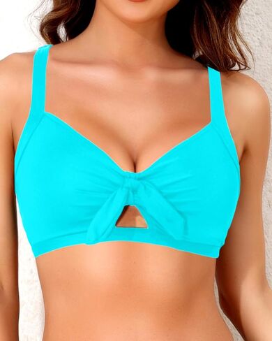 Tempt Me Women Bikini Tops Push Up Swim Top Front Tie Knot Bathing Suit Top Padded Swimsuit Top Only in Saudi Arabia