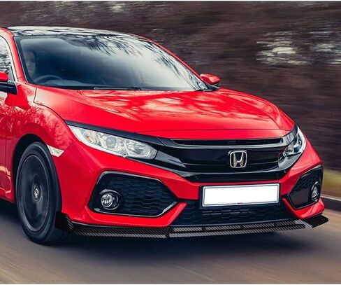 3 Pieces Type-R Style Front Bumper Lip Chin Spoiler Splitter Side Body Kit Trim Protection Compatible with 2017-2021 Honda Civic Si Model, 2018 2019 2020 (Painted Black) in Saudi Arabia