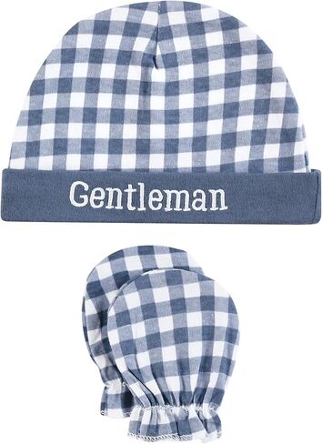 Hudson Baby Infant Girl Cat Cap و Scratch Mitten Set ، نبات نباتي حديث ، من 0 إلى 6 أشهر in Kuwait