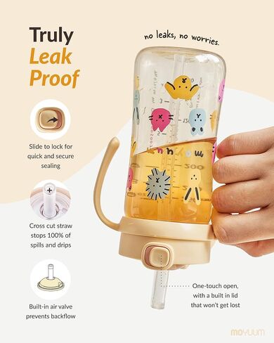 One Touch Straw Cup (Edition Friends) Sippy Cup with Straw with Handle For Baby ، تصميم تسرب واحد مقاوم للتسرب ، PPSU ، BPA Free (Yellow_9oz) in Kuwait