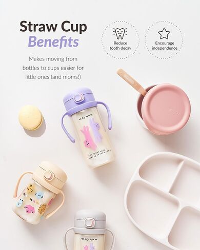 One Touch Straw Cup (Edition Friends) Sippy Cup with Straw with Handle For Baby ، تصميم تسرب واحد مقاوم للتسرب ، PPSU ، BPA Free (Yellow_9oz) in Kuwait
