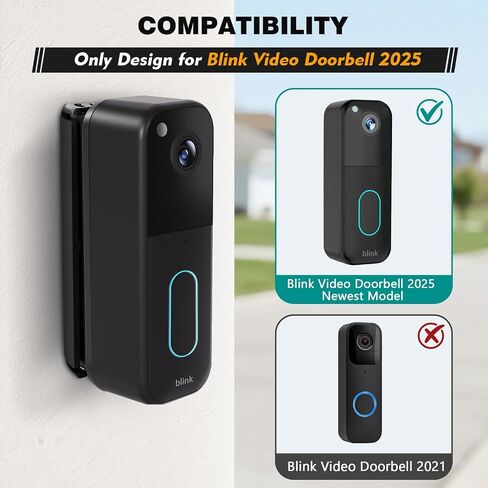 Blink Doorbell Angle Mount, Adjustable 30 to 55 Degrees Corner Mount, Angled Mounting Bracket Wedge Kit for Blink Video Doorbell Camera, Black for Home Apartment Office Room in Saudi Arabia