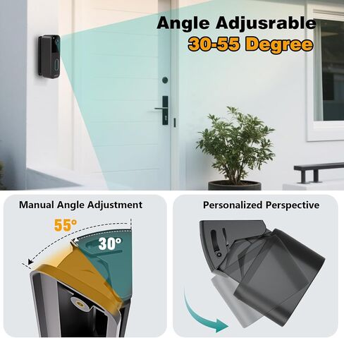 Blink Doorbell Angle Mount, Adjustable 30 to 55 Degrees Corner Mount, Angled Mounting Bracket Wedge Kit for Blink Video Doorbell Camera, Black for Home Apartment Office Room in Saudi Arabia