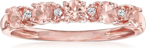 Ross-Simons 0.50 ct. t.w. Morganite Ring With Diamonds in 18kt Rose Gold Over Sterling in Saudi Arabia