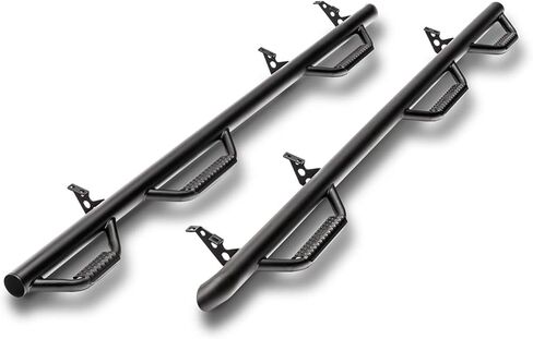 RealTruck Nerf Steps for Dodge RAM | Cab Length, Heavy Duty Steel, Textured Black | D0273QC-TX | Fits 2002-2008 Dodge RAM 1500, 2002-2009 2500/3500 Quad Cab 4 Door, SRW/DRW Gas/Diesel in Kuwait