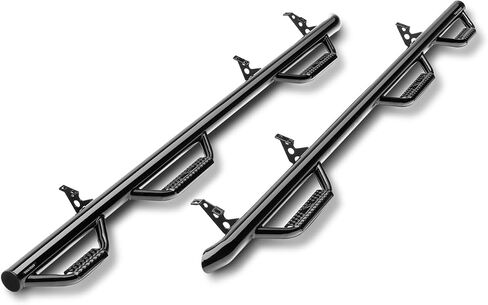 RealTruck Nerf Steps for Dodge RAM | Cab Length, Heavy Duty Steel, Textured Black | D0273QC-TX | Fits 2002-2008 Dodge RAM 1500, 2002-2009 2500/3500 Quad Cab 4 Door, SRW/DRW Gas/Diesel in Kuwait