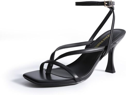 DREAM PAIRS Women's Low Kitten Heels Strappy Design with Lace Up Open Square Toe Thong Ankle Strap Shoes Fashionable Sexy Sylvestra Heeled Sandals for Dressy Occasions in Saudi Arabia
