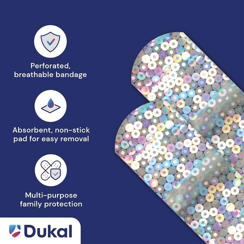 Glitter Stat Strip Design Adhesive Strip, ¾ x 3 Inch, Dukal 1075413, 100 Count in Saudi Arabia