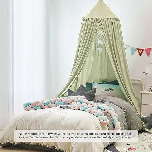 Bunnikins & Clover Bed Canopy for Girls Boys Bedroom Decor, Round Dome Mosquito Net for Baby Crib, Nook Castle Game Tent Nursery Decoration for Child, Play or Reading (Coffee) in Kuwait