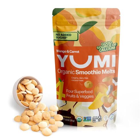 Yumi Smoothie Melts - Toddler, Kids & Baby Snacks, Gluten-Free, No Added Sugar. Organic Plant Based Like Bites - 4 Real Fruits & Vegetables Puree Melties, School Safe, Strawberry & Kale (6 ct.) in Kuwait