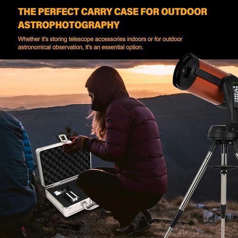 Astromania 2 Inch Telescope Carry Case, Customizable Pre-Diced Foam, Aluminum Alloy Sturdy Build for 2 Inch Eyepiece, Filter, Barlow Lens, Diagonal, T Adapter and Other Telescope Accessories in Saudi Arabia