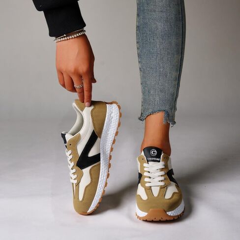 Athletic Walking Shoes for Women Popcorn Sole Sports Sneakers Color Block Classic Shoes for Walking,Running,Shopping in Saudi Arabia