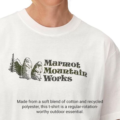 Marmot Women's MMW قميص تي شيرت-شاشة مطبوعة على الشاشة على مزيج من القطن الناعم والبلد والبيئة الصديقة للبيئة in Saudi Arabia