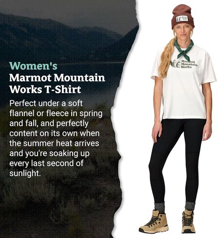 Marmot Women's MMW قميص تي شيرت-شاشة مطبوعة على الشاشة على مزيج من القطن الناعم والبلد والبيئة الصديقة للبيئة in Saudi Arabia
