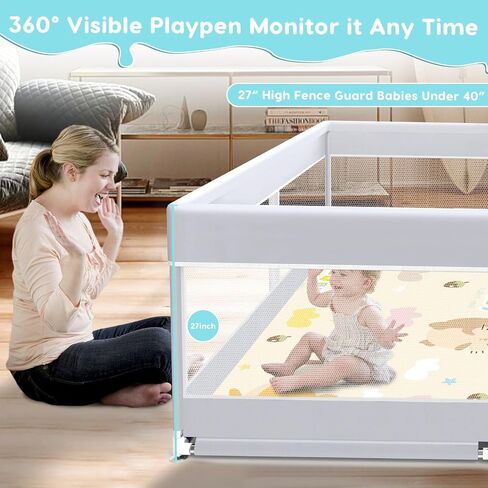Baby playpen, 65x65 Inch Hexagonal Baby playpen for Babies and Toddlers, Baby Fence Play Pens for Indoor & Outdoor, Sturdy Safety Play Yard with Soft Breathable Mesh, Anti-Fall, Grey in Kuwait