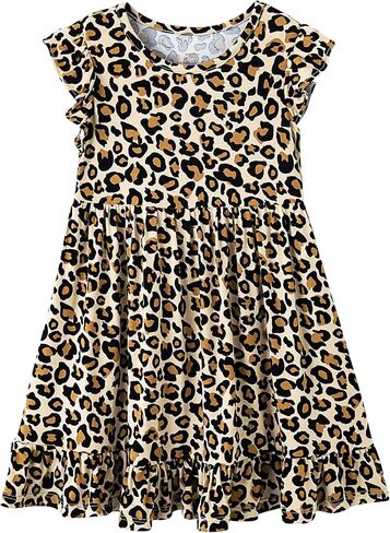 Toddler Girls Dress Viscose from Bamboo Ruffle Backless Sleeveless Kids Casual Party Dresses 2T-6Y in Kuwait