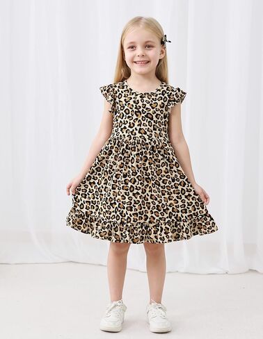 Toddler Girls Dress Viscose from Bamboo Ruffle Backless Sleeveless Kids Casual Party Dresses 2T-6Y in Kuwait