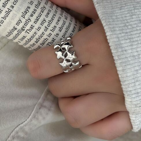 Chunky Gold Rings for Women Vintage Gold Star Rings Statement Wide Chunky Rings Non Tarnish Trendy Irregular Rings Fashion Thumb Rings in Saudi Arabia