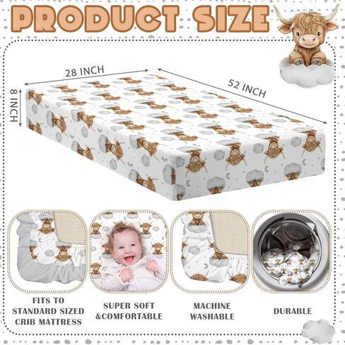 Peryiter 2 Pack Bow Crib Sheets for Girls Coquette Bed Sheet Set Fitted 52'' x 28" for Standard Crib Mattress Stretchable Soft Toddler Aesthetic Nursery Decor(Pink) in Kuwait